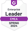 G2 „Enterprise Leader EMEA 2024“-Abzeichen