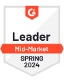 G2 „Leader Mid-Market 2024“-Abzeichen