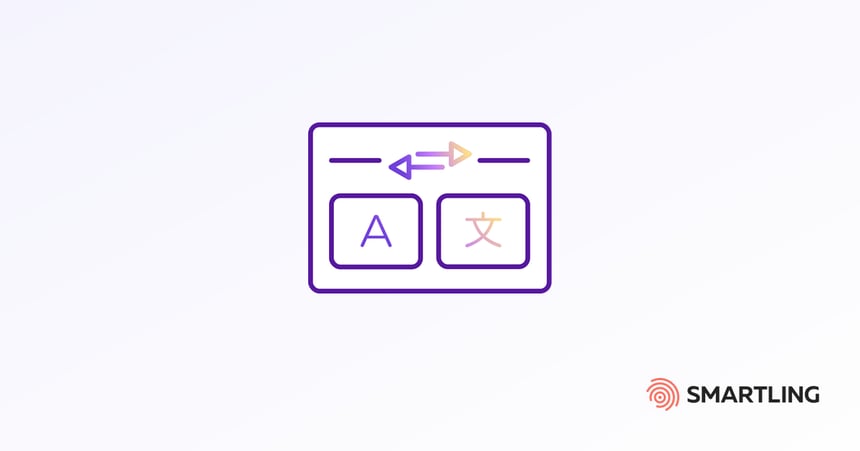 App-interface toont tekst die van de ene taal naar de andere converteert via een vertaalpijl, die machinevertaling weergeeft.
