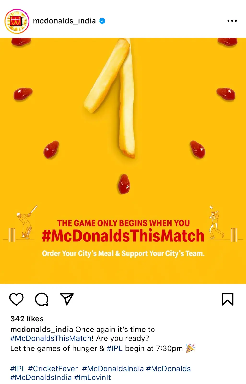Exemple de traduction de Mcdonalds india