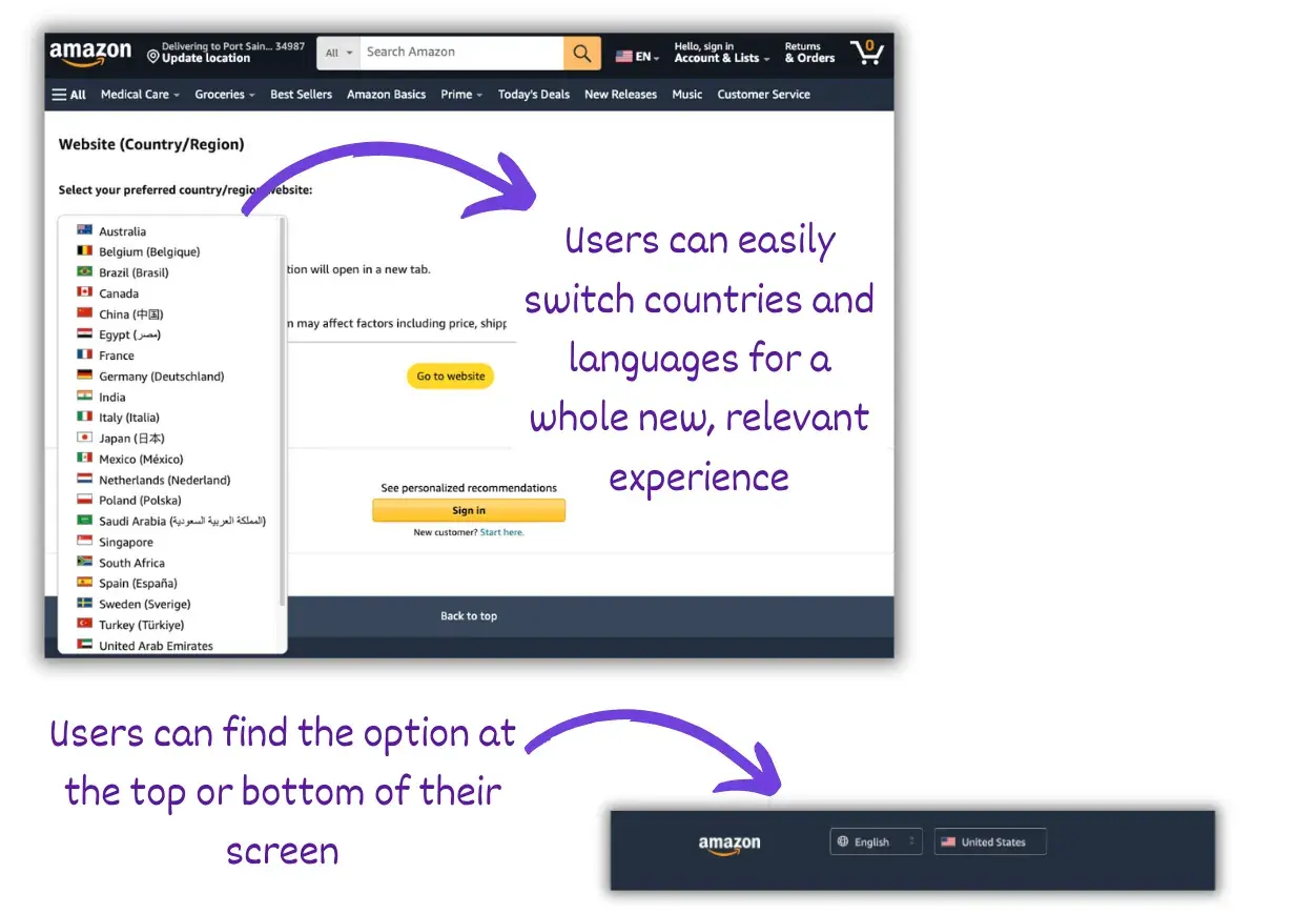 De gelokaliseerde UX van Amazon