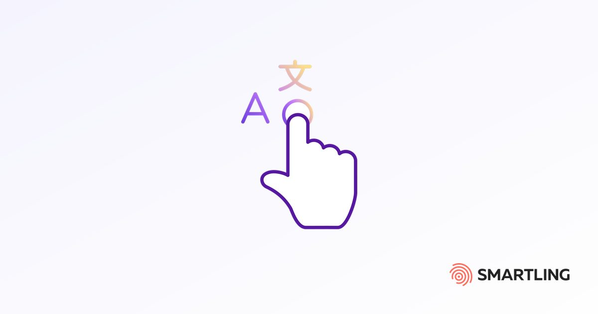 Hand holding a translate speech bubble representing the conversion of words between writing systems in transliteration.